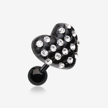 Blackline Heart Multi-Gem Cartilage Earring-Clear